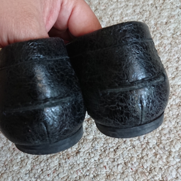 STUART WEITZMAN Black embossed napa leather loafer flats size 8.5 - Picture 11 of 14